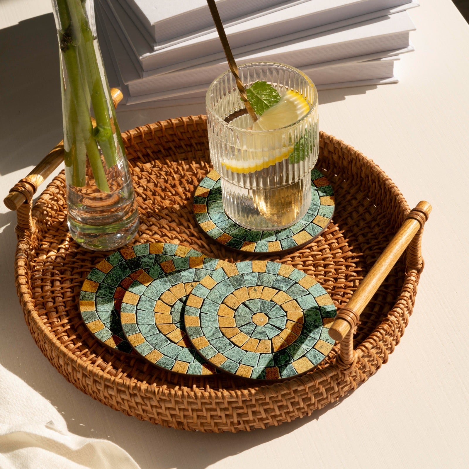 Emerald Gild Handmade Coaster for Luxurious Country Home Decor